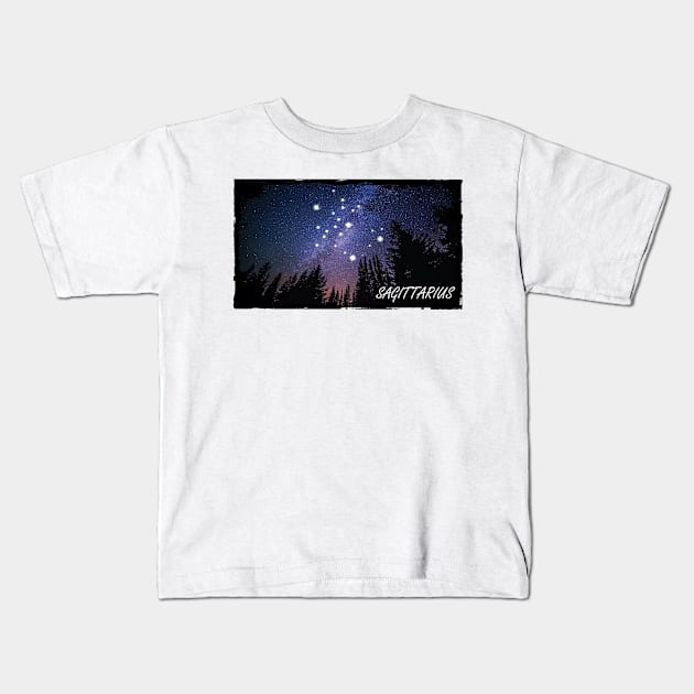 Zodiac Majesty Sagittarius Constellation Kids T-Shirt by ZodiacMajesty